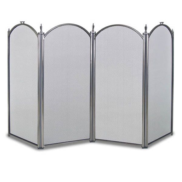 Belvedere 4-Panel Pewter Fireplace Screen