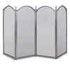 Mendocino 4-Panel Fireplace Screen - Pewter