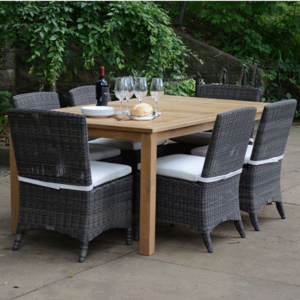 Three Birds Casual Bella Dining Collection - Gray Wicker Frame