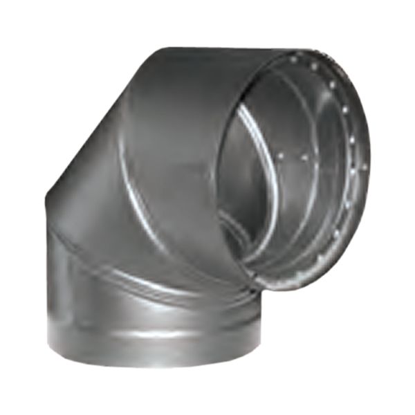 DVL 8" Double Wall Black Elbow - 90 Degree