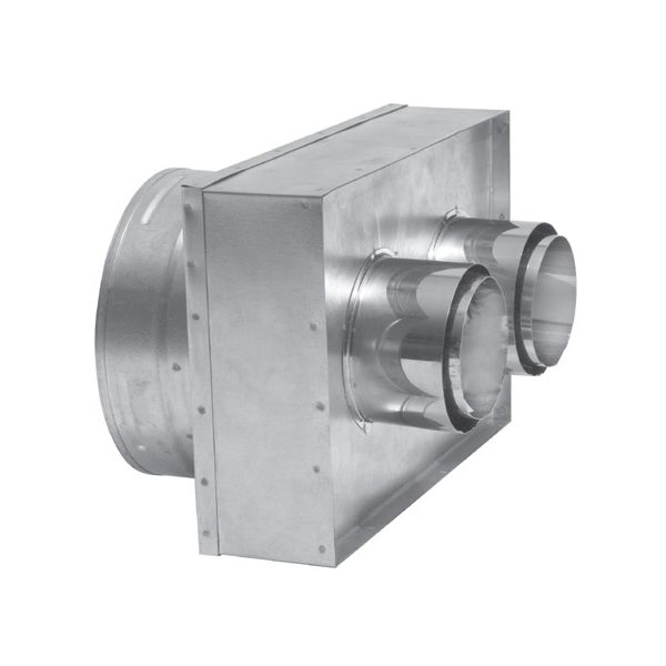Metal-Fab 4" x 6.5" DV Co-Axial to Co-Linear Connector