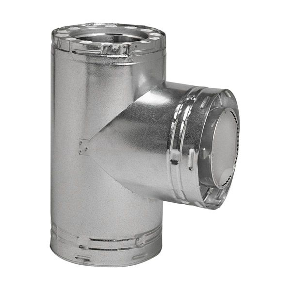 Metal-Fab 8" Temp Guard Galvanized Tee and Cap