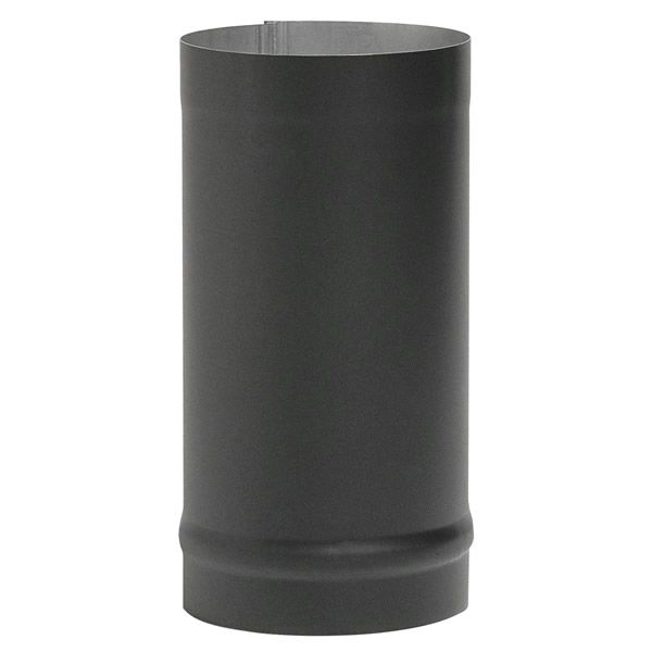 Metal-Fab 7" Single Wall Black Stove Pipe - 12"