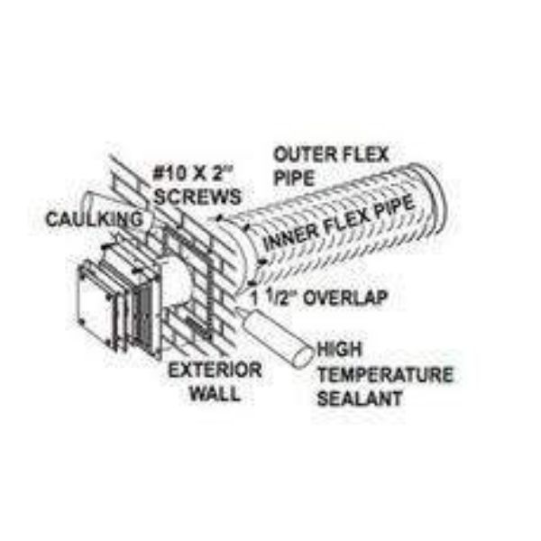 Napoleon 3"x5"  12" Through the Wall Vent Kit, C/W Terminal