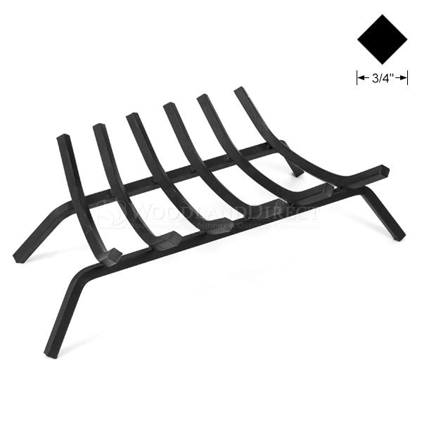 3/4" Steel 6-Bar Fireplace Grate - 27"