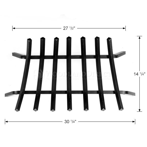 3/4" Steel 7-Bar Fireplace Grate - 30"
