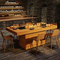 EcoSmart Fire Gin 90 Bar Height Gas Fire Pit Table