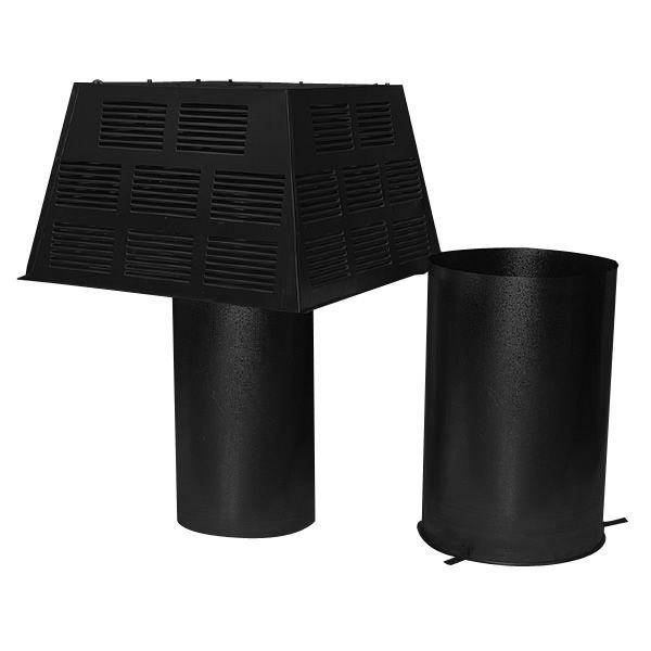 12" Diameter Superior Square Top with Slip Section - Black
