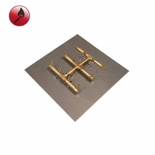 120K BTU Square Tree Match Lit Crossfire Burner System - 18"