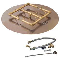 120K Crossfire Burner W/24" Rd Plate & Flex Kit LP-Match Lit