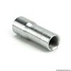 metallic metalliclic threaded coupling with internal threads on both ends, cylindrical shape, metallic silver remove entirely or use 'surface'