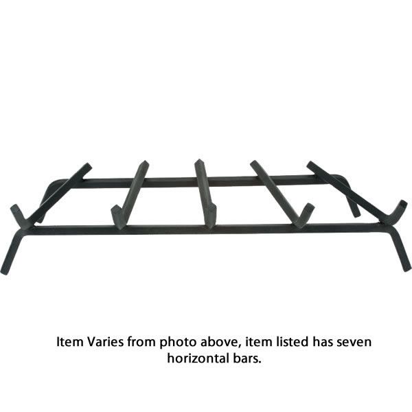 1/2" Steel 7-Bar Fireplace Grate - 30"