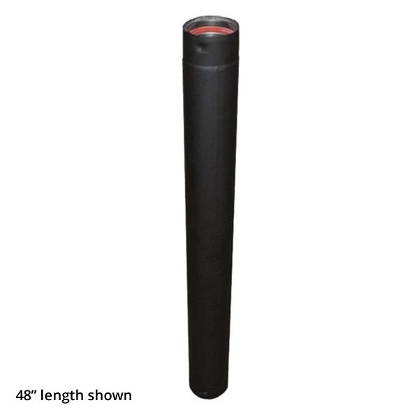 4" Diameter Champion Painted Black Pellet Vent Pipe - 18"