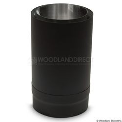 6" Premium Dbl Wall Blk Stove Pipe Slip Section - 12" length