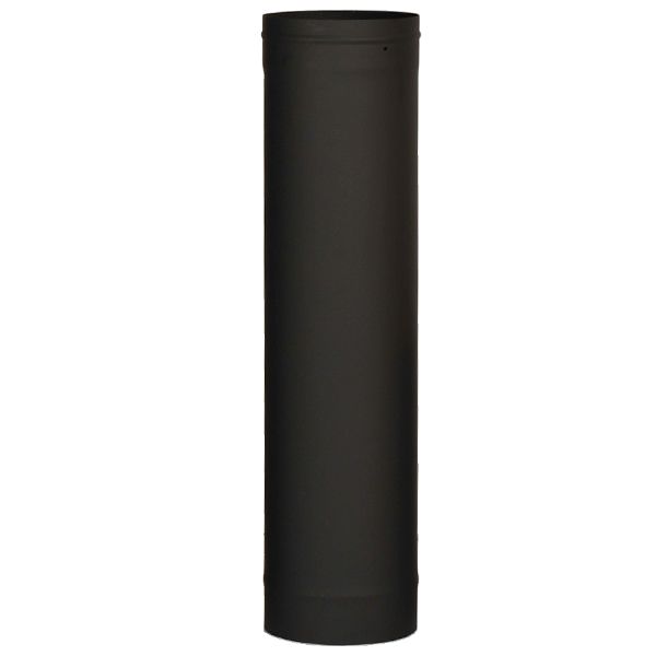 6" Premium Single Wall Black Stove Pipe - 12" length