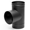 7" Diameter Champion Premium Double Wall Black Stove Pipe Tee & Cap