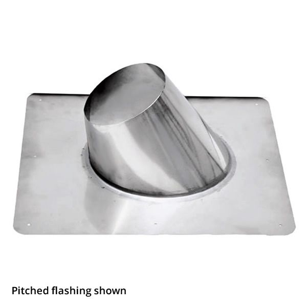 4" Diameter Champion Stainless Steel Flat Roof Flashing for Pellet Pipe