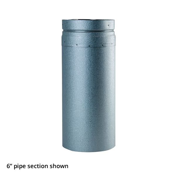 3" Diameter Champion Galvalume Pellet Vent Pipe Slip Section - 6"