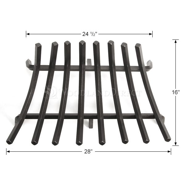 Stronghold Contoured Lifetime Fireplace Grate - 28"