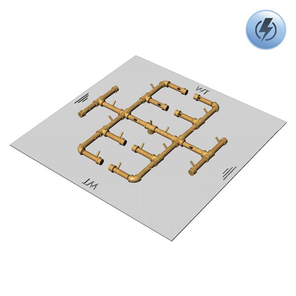 300,000 BTU Square Electronic Crossfire Burner System - 42"