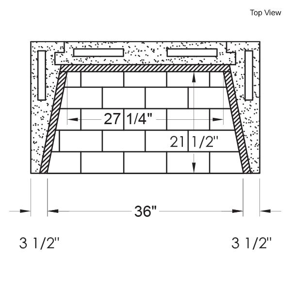 39" Pre-cast Masonry Firebox - Vent Free