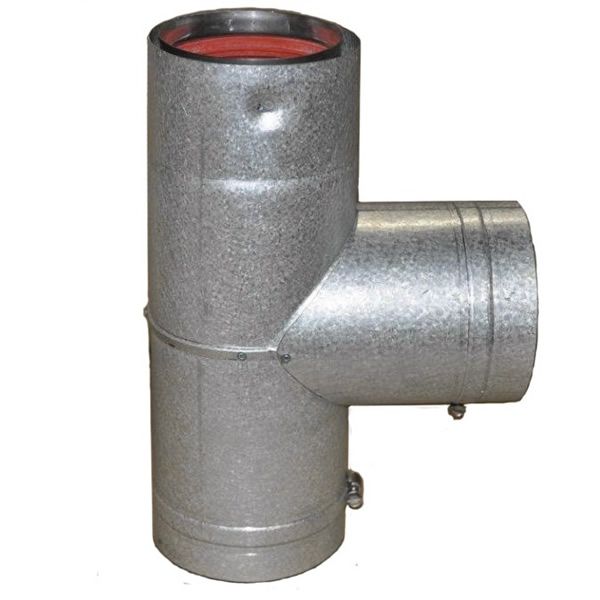 4" Diameter Champion Galvalume Outer Stove Adapter Tee with Cap