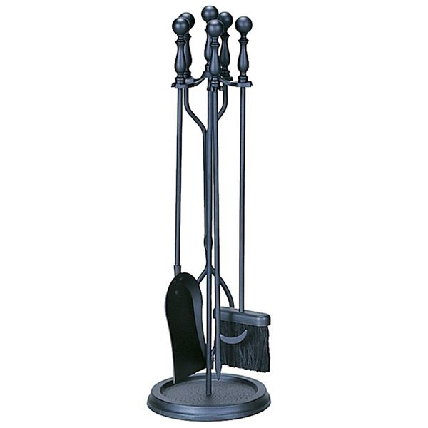 Finish Fireplace Tool Set with Ball Handles - Black