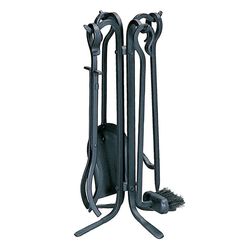 4 Piece Black Rustic Mini Fireplace Tool Set