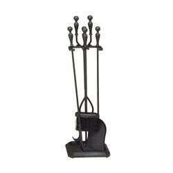 Black 4 Piece- Tool Fireplace Tool Set