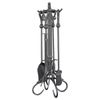 Olde World Iron Fireplace Tool Set with Heavy Handles