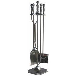 4 Piece Long Handle Fireplace Tool Set