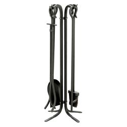 4 Piece Wrought Iron Fireplace Tool Set