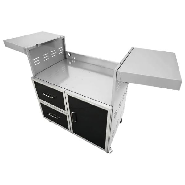 Wildfire Ranch Pro Black Stainless Steel Cart Mount Gas Grill - 42"