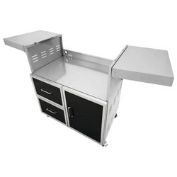 Wildfire Ranch Pro Black Stainless Steel Cart Mount Gas Grill - 42"
