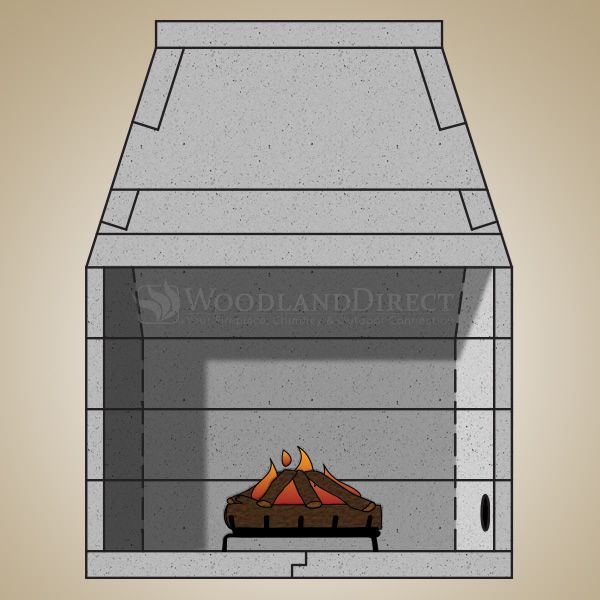 44" Pre-cast Masonry Firebox Kit - Gas Burning