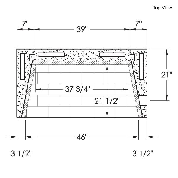 49" Pre-cast Masonry Firebox Kit - Gas Burning
