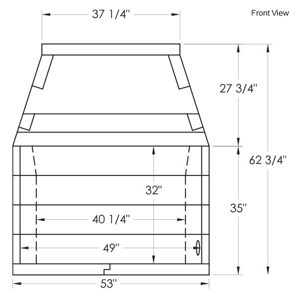 49" Pre-cast Masonry Firebox Kit - Gas Burning