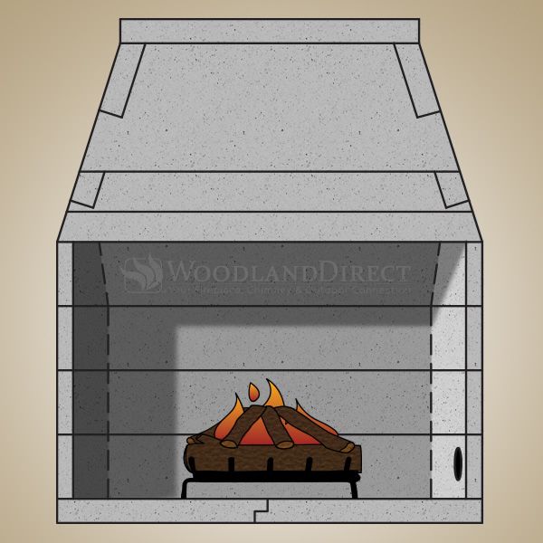 49" Pre-cast Masonry Firebox Kit - Gas Burning