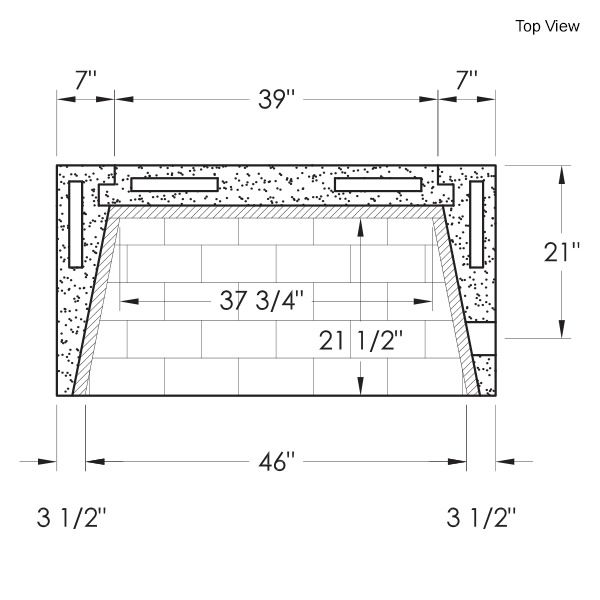 49" Pre-cast Masonry Firebox Kit - Wood Burning