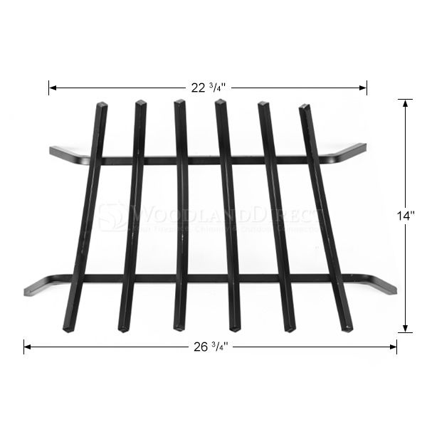 5/8" Steel 6-Bar Fireplace Grate - 27"