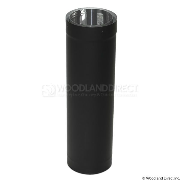 6" Diameter Champion Premium Double Wall Black Stove Pipe - 24"