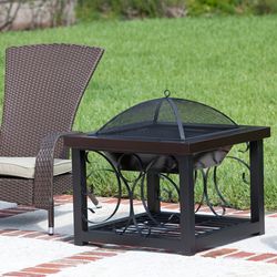 Old World Bronze Finish Cocktail Table Fire Pit