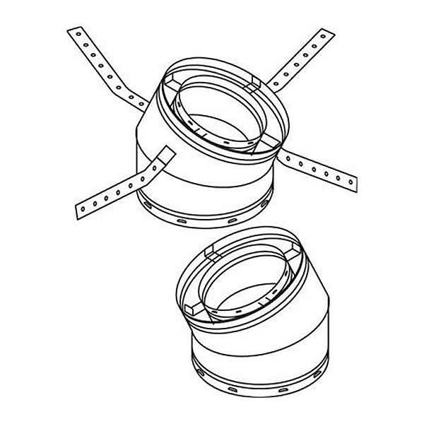 8" Diameter Superior Wood-Burning HT Offset Elbow Kit - 30 Degree