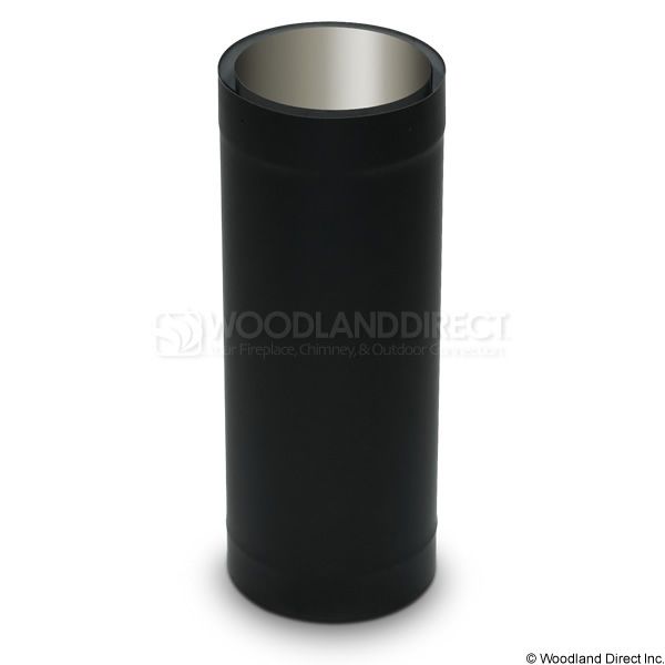 8" Diameter Champion Premium Double Wall Black Stove Pipe - 18"