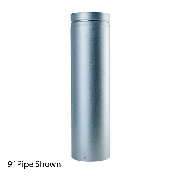 9" Unpainted Direct Vent Pipe - 4" Dia