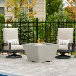 Cove Trapezoid Concrete Gas Fire Pit