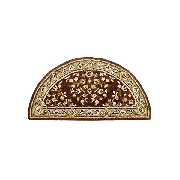 Coffee Half Round Oriental Hearth Rug - 44" x 22"