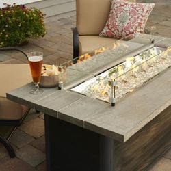 Cedar Ridge Linear Manual Ignition Gas Fire Pit Table