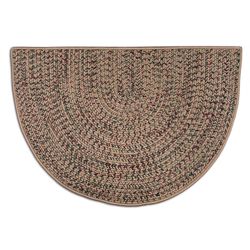 Beige - 4' Multi-Colored Braided Fireplace Hearth Rug