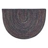 Blue Multi-Colored Braided Fireplace Hearth Rug - 4'
